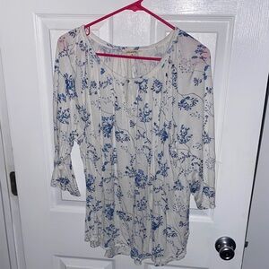 Lucky Brand Blue Floral Blouse